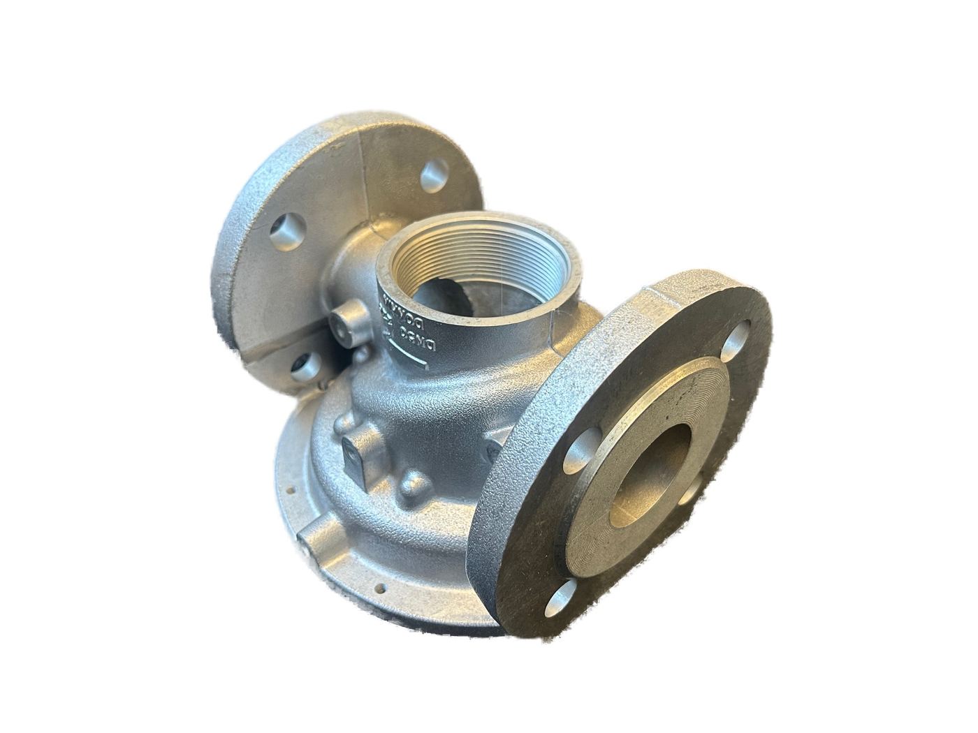 Gravity die cast flanged valve body